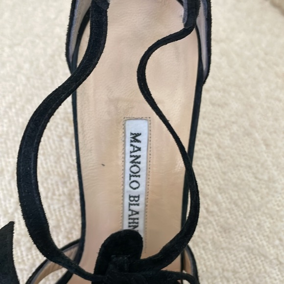 Manolo Blahnik black suede strappy heels - Picture 6 of 11